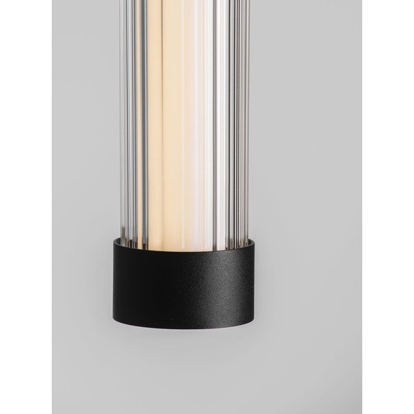 Mat crna LED viseća svjetiljka aluminijska s mogućnosti zatamnjivanja sa staklenim sjenilom ø 6,5 cm Glovia – Nova Luce-image-3