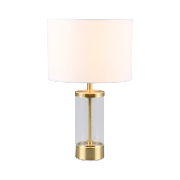Stolna lampa u zlatnoj boji s tekstilnim sjenilom (visina 33,5 cm) Grazia – Trio