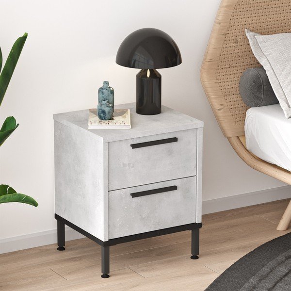 Svijetlo sivi noćni ormarić Signor – Kalune Design-image-1