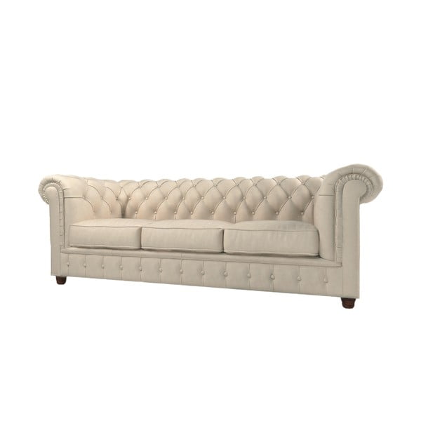 Krem baršunasta sofa 230 cm Cambridge - Ropez
