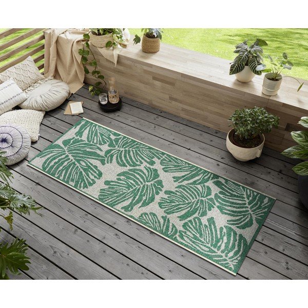 Zeleno-bež vanjska staza NORTHRUGS Monstera, 70 x 200 cm-image-1