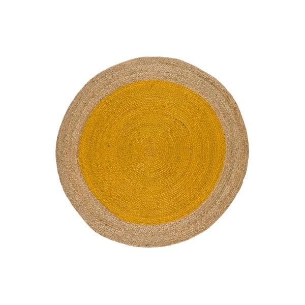 Senf žuto-u prirodnoj boji okrugli tepih ø 120 cm Mahon – Universal
