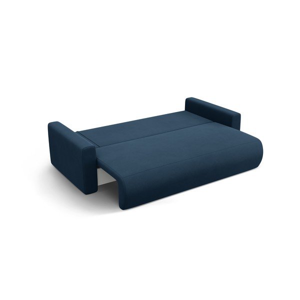 Tamno plava baršunasti sklopiva/s prostorom za odlaganje sofa 238 cm Belfast – Cosmopolitan Design-image-2
