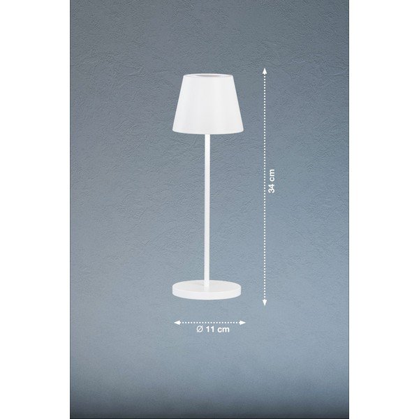 Bijela LED stolna lampa s mogućnosti zatamnjivanja s metalnim sjenilom (visina 34 cm) Cosenza 2.0 – Fischer & Honsel-image-2