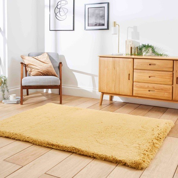 Senf žuti tepih 80x150 cm Super Teddy – Think Rugs-image-2