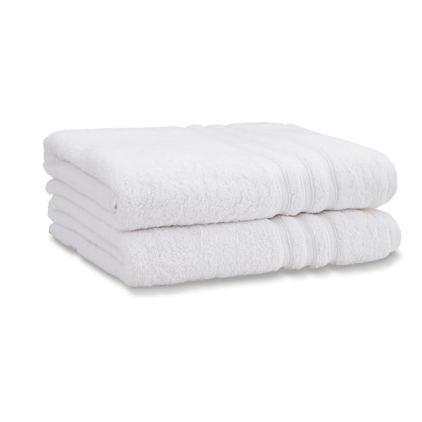 Bijeli pamučni ručnici u setu 2 kom od frotira 90x140 cm Zero Twist – Catherine Lansfield