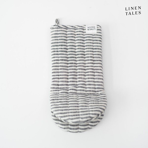 Lanena kuhinjska rukavica Thin Black Stripes – Linen Tales-image-2