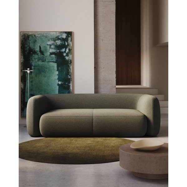 Tamno zelena sofa od bouclé tkanine 246 cm Martina – Kave Home-image-1