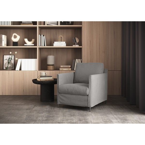 Siva fotelja Petito – Furninova -image-1