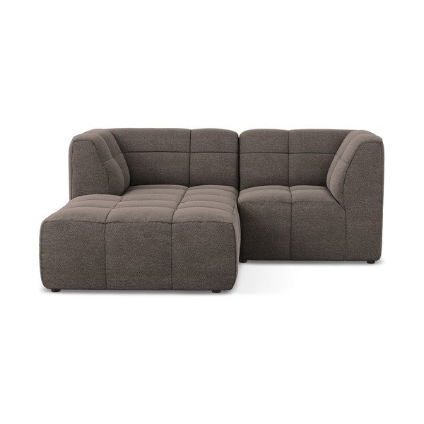 Smeđa kutna garnitura od bouclé tkanine (s lijevim kutom/s ležaljkom) Aloha – Makamii