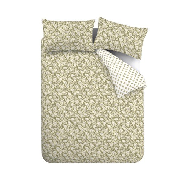 Bijela/zelena posteljina za bračni krevet 200x200 cm Tangier Floral – Pineapple Elephant-image-2