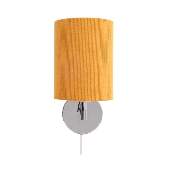 Žuta /u sjajno srebrnoj boji tekstilna zidna lampa s utikačem Seth – Jotex-image-3