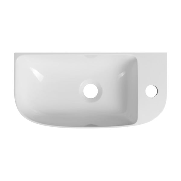 Bijeli umivaonik za WC od mineralnog kompozita 44x22 cm Alga – Sapho-image-3