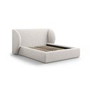 Svijetlo sivi tapecirani bračni krevet s prostorom za odlaganje s podnicom 160x200 cm Miley – Micadoni 