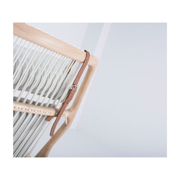 Fotelja od hrasta sa plavo-sivim tekstilnim sjedalom Gazzda Dedo-image-3