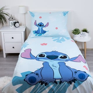 Plava pamučna dječja posteljina za krevet za jednu osobu 140x200 cm Lilo and Stitch "Blue"  – Jerry Fabrics