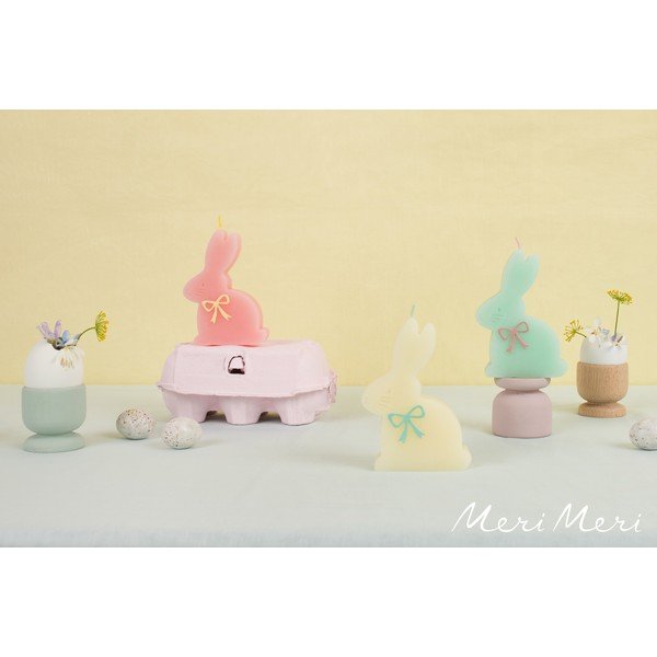 Svijeće u setu 3 kom vrijeme gorenja 2 h s uskršnjim motivom Bunny – Meri Meri-image-2
