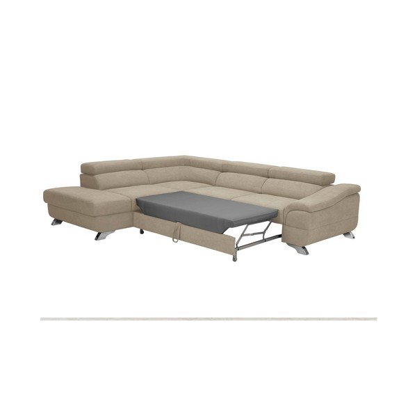 Smeđe-siva kutna sofa na razvlačenje s baršunastim pokrivačem Windsor &amp; Co Sofas Gamma, lijevi kut-image-4