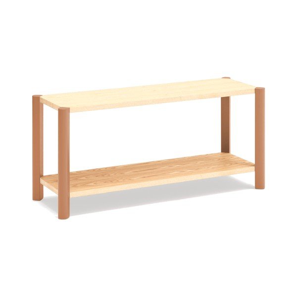 Ciglasti/u svijetloj prirodnoj boji regal u dekoru hrasta 126x59x43 cm Bona – Teulat-image-2