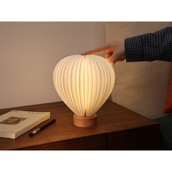 Bijela LED stolna lampa s mogućnosti zatamnjivanja s papirnim sjenilom (visina 20 cm) Aeris – Gingko-image-4