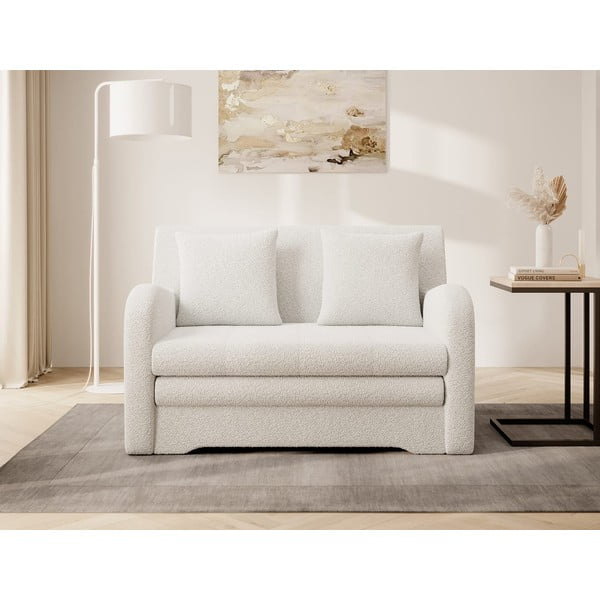 Bijela sklopiva/s prostorom za odlaganje sofa od bouclé tkanine 130 cm Ario – ELTAP-image-1