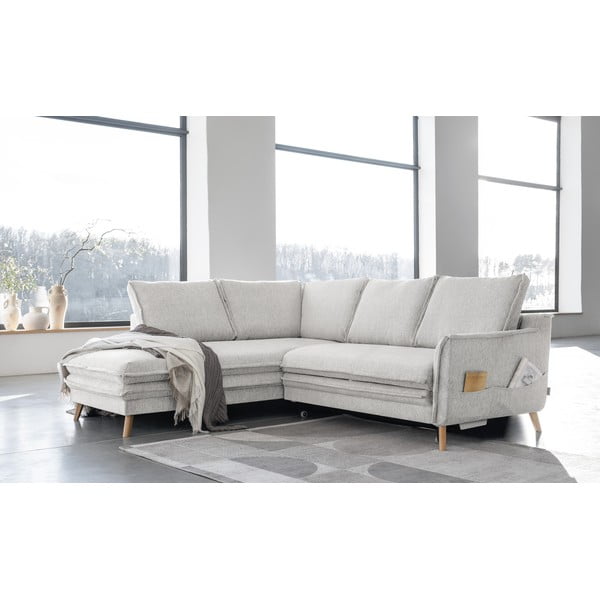 Bež sklopiva kutna garnitura (s lijevim kutom) Charming Charlie – Miuform-image-3