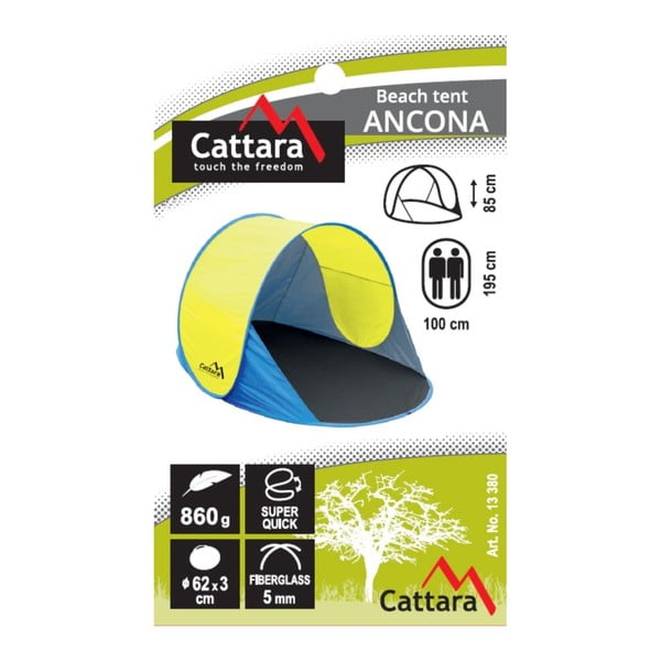 Žuto-plavi šator za plažu Cattara Ancona-image-2