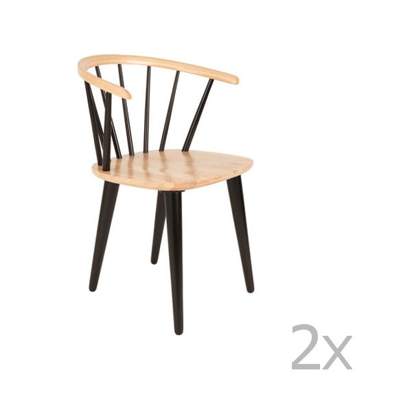 Set od 2 crne stolice od gumene bijele Label Gee
