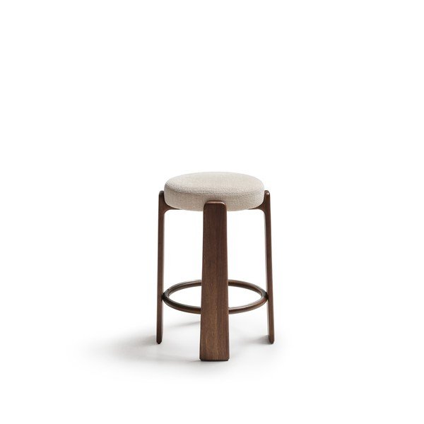 Bež/u tamnoj prirodnoj boji barska stolica od čvrste jeseni (visine sjedala 75 cm) Granite – Kave Home-image-2