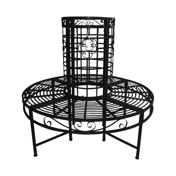 Crna metalna vrtna klupa Larissa - Garden Pleasure