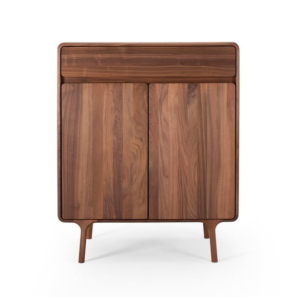 Smeđa komoda od punog oraha 90x110x45 cm Fawn – Gazzda