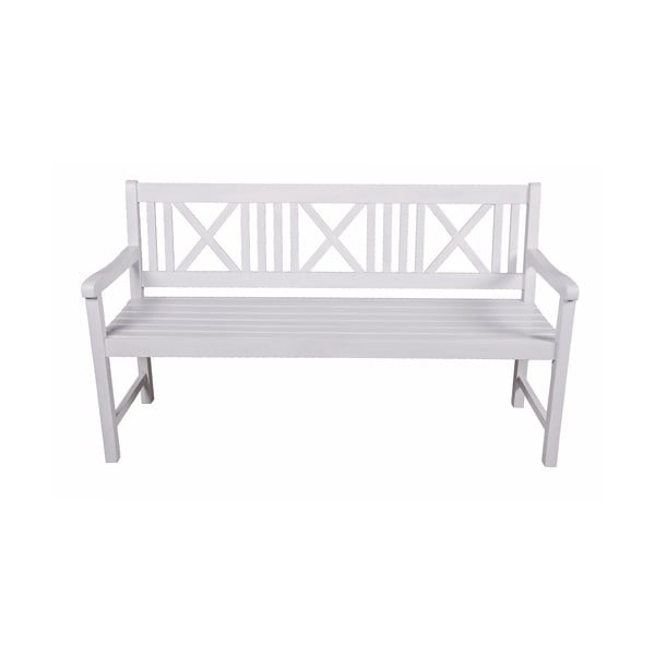 Bijela vrtna klupa od masivnog drveta Malmö – Garden Pleasure-image-1