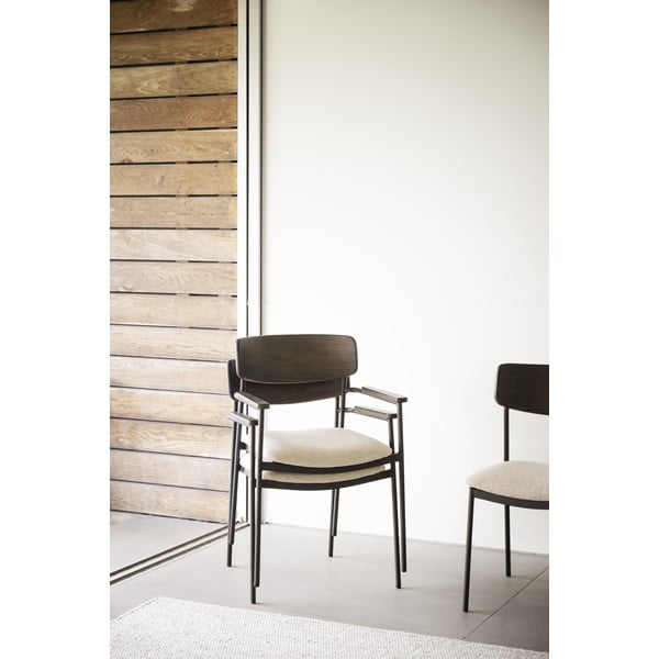 Krem/tamno smeđe blagovaonske stolice u setu 2 kom Maymont – Rowico-image-1