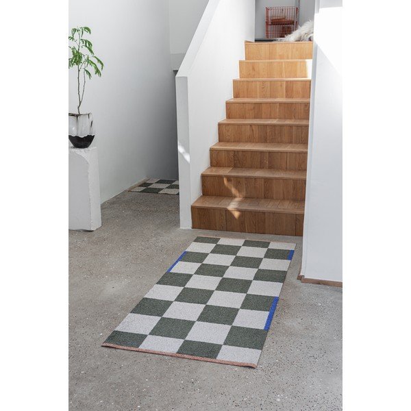 Tamno zeleni/krem periv tepih 70x150 cm Square – Mette Ditmer Denmark-image-1