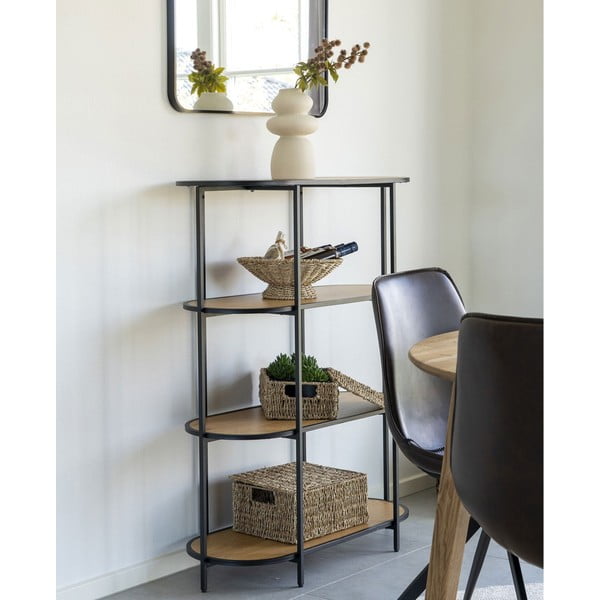 Crna polica za knjige u dekoru hrasta 36x111 cm Vita - House Nordic-image-1