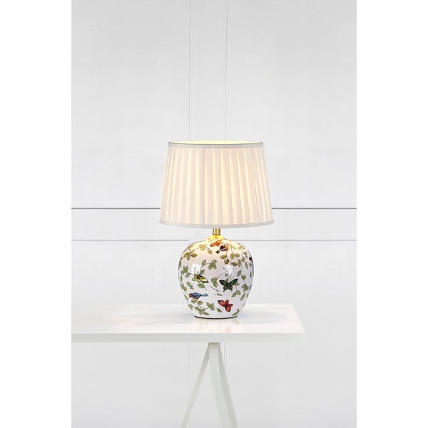 Bijela stolna lampa s tekstilnim sjenilom (visina 48 cm) Mansion – Markslöjd-image-1