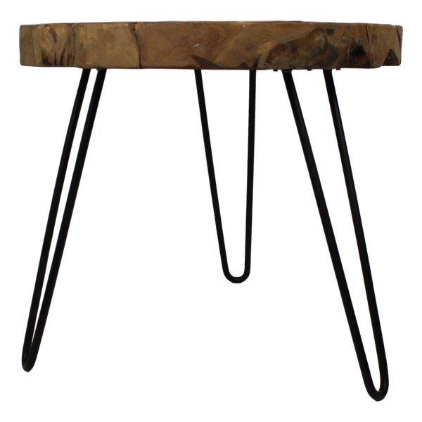 Stolić s pločom od tikovine HSM collection Helen, ⌀ 55 cm-image-1