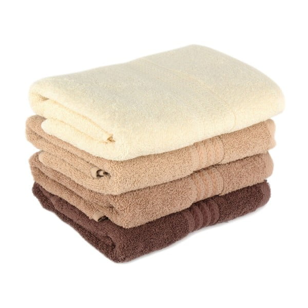 Set s 4 smeđa pamučna ručnika Foutastic Home, 50 x 90 cm-image-1