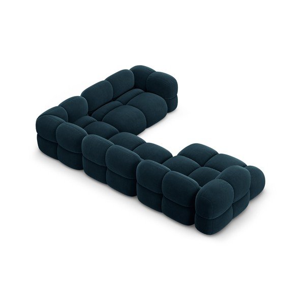 Tamno plava baršunasti kutna garnitura (s desnim kutom/u obliku slova "U") Loretto – Cosmopolitan Design-image-3