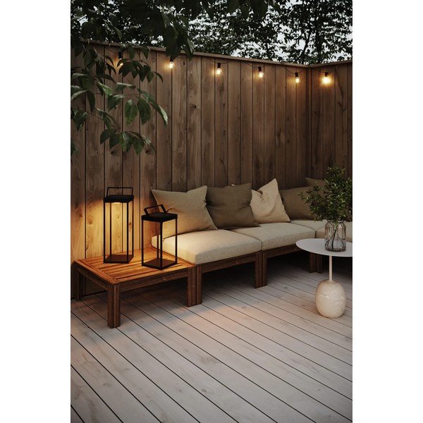 Crna LED lanterna sa solarnim panel/s USB za eksterijer (visina 42 cm) Pure – Markslöjd-image-3