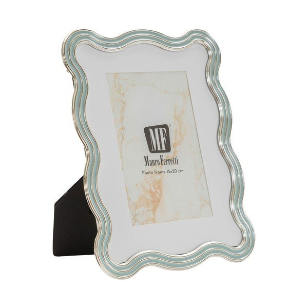 Svijetlo plavi/u srebrnoj boji metalni/stakleni stojeći okvir 17,5x22,5 cm Elizabeth – Mauro Ferretti