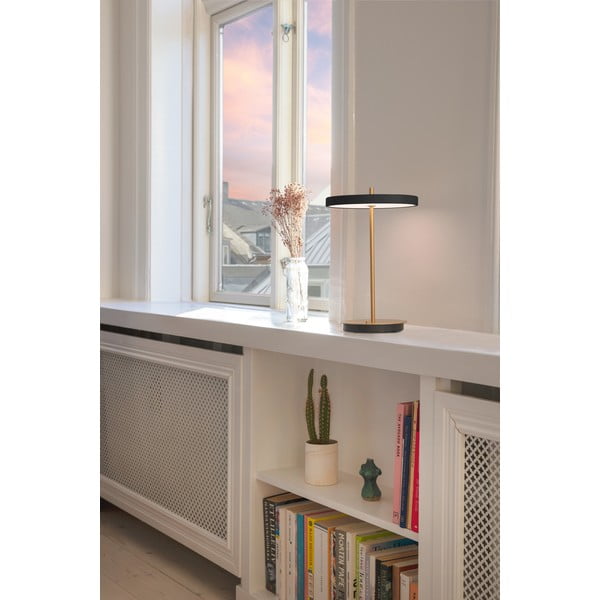 Crna LED stolna lampa s mogućnosti zatamnjivanja s metalnim sjenilom (visina 31 cm) Asteria Move – UMAGE-image-4