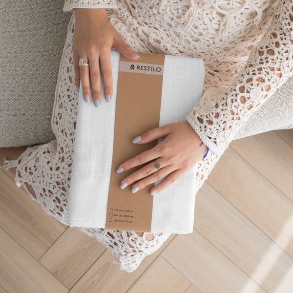 Bijela zavjesa 140x270 cm Valeta – Restilo-image-2