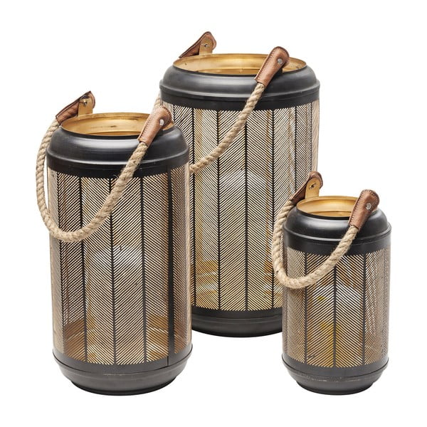 Set od 3 ukrasna lampiona Kare Design Lantern Line Rope