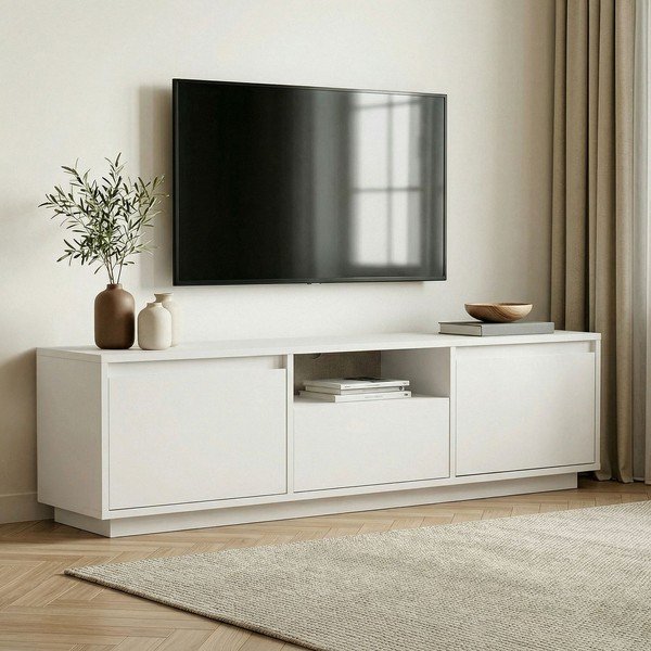 Bijela TV komoda 160x42x30 cm Sentinel – Kalune Design-image-1