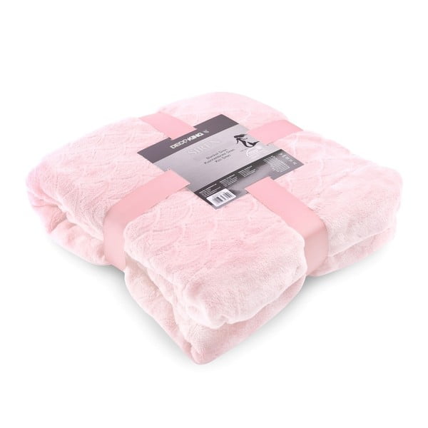 Svijetlo ružičasta deka od mikrovlakana DecoKing Siren, 140 cm