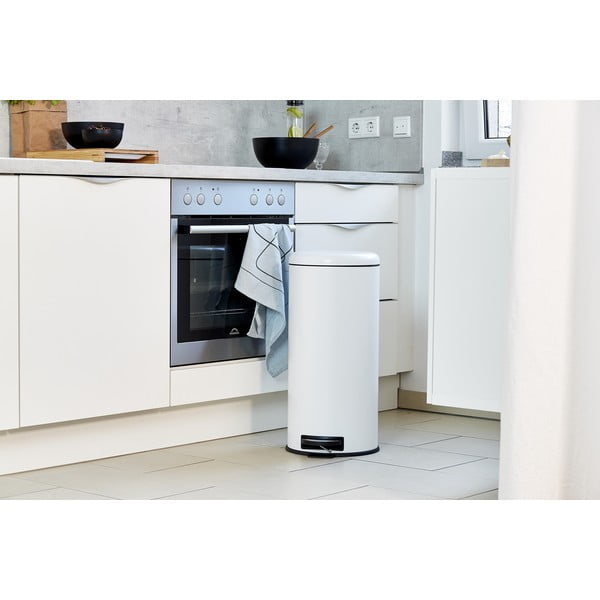 Bijela željezna kanta za smeće s pedalom 30 l Leman – Wenko-image-1