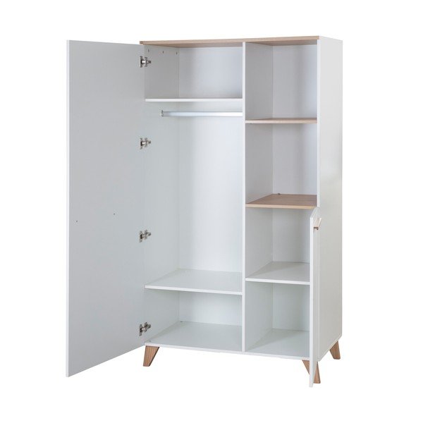 Bijela dječja garderoba u dekoru hrasta 52x180x180 cm Léon – Roba-image-4