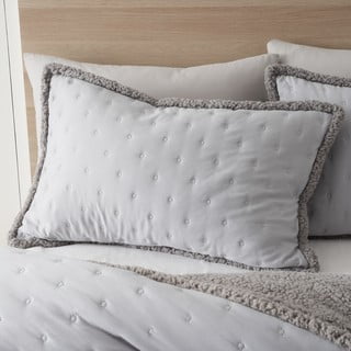 Siva posteljina za krevet za jednu osobu od sherpa flisa 135x200 cm Cosy Nori – Catherine Lansfield