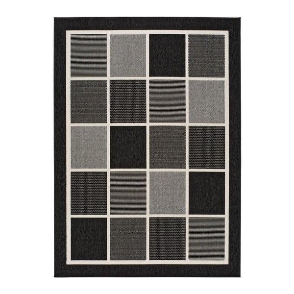 Crno-sivi vanjski tepih Universal Nicol Squares, 140 x 200 cm